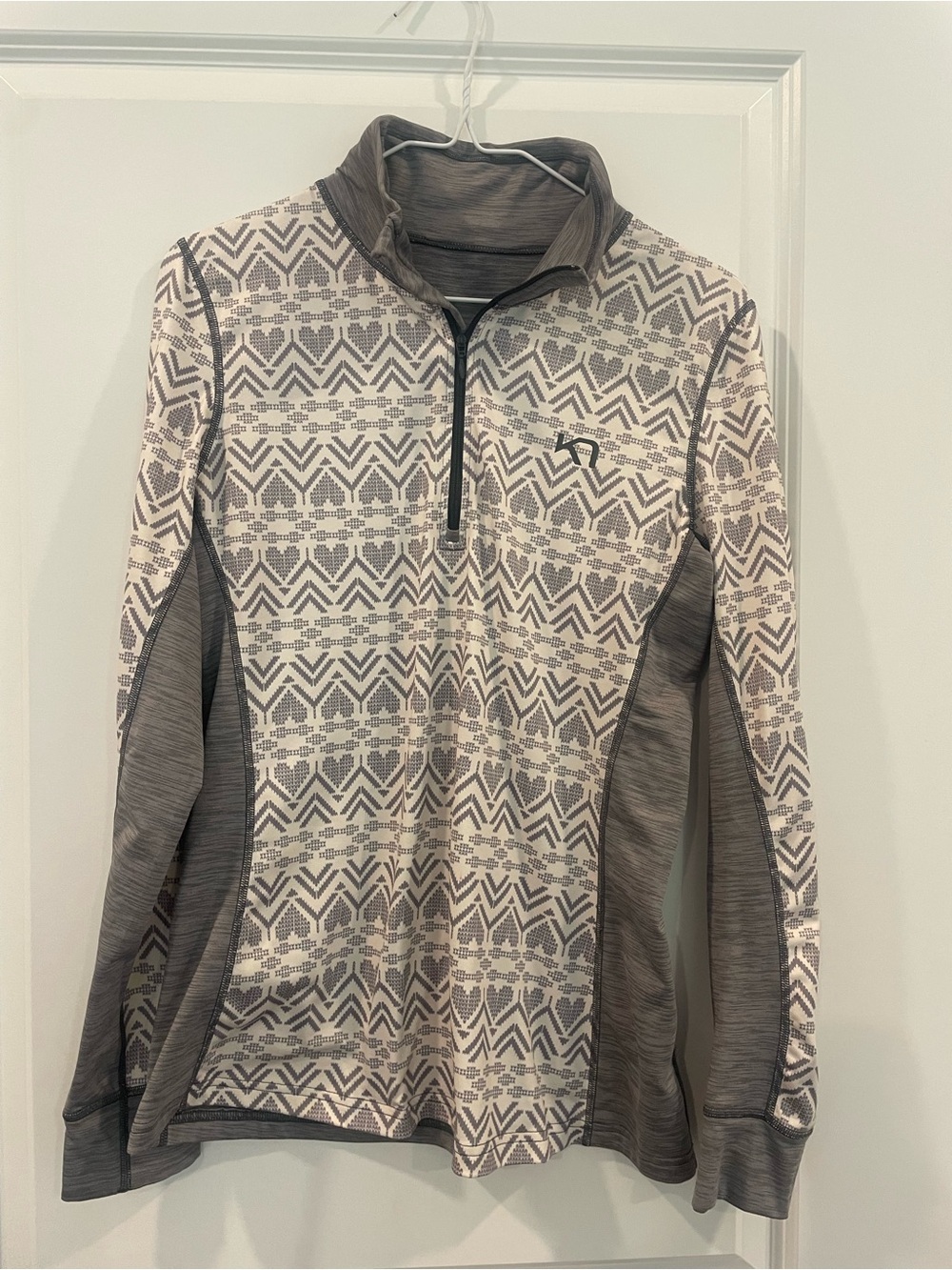 Kari Traa Women’s Small Gray & Cream Quarter-Zip